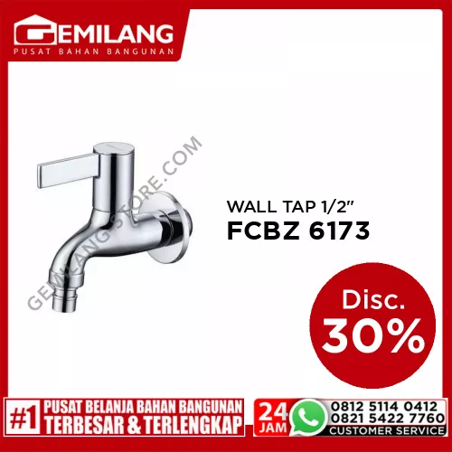 BREZIO VIONA  SHORT WALL TAP WITH HOSE COUPLING AND SCREW COLLAR CHROME 1/2inch FCBZ 6173