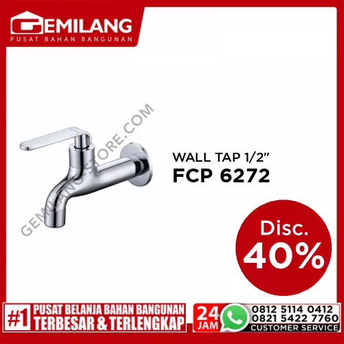 PALOMA NEPTUNE LONG WALL TAP CHROME 1/2inch FCP 6272