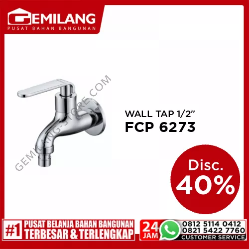 PALOMA NEPTUNE SHORT WALL TAP WITH HOSE COUPLING AND SCREW COLLAR CHROME 1/2inch FCP 6273