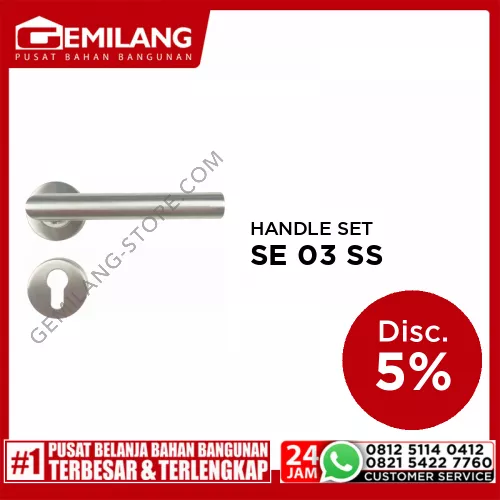 SES HANDLE SE 03 SS + BODY ECO 2030-40mm SS CYLINDER ECO 60mm DK SS