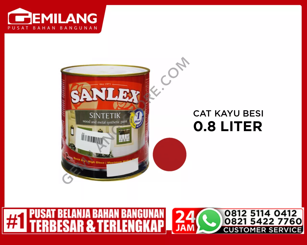 SANLEX PRODIGIO CAT K.BESI 6205 ORIENTAL RED 0.8ltr