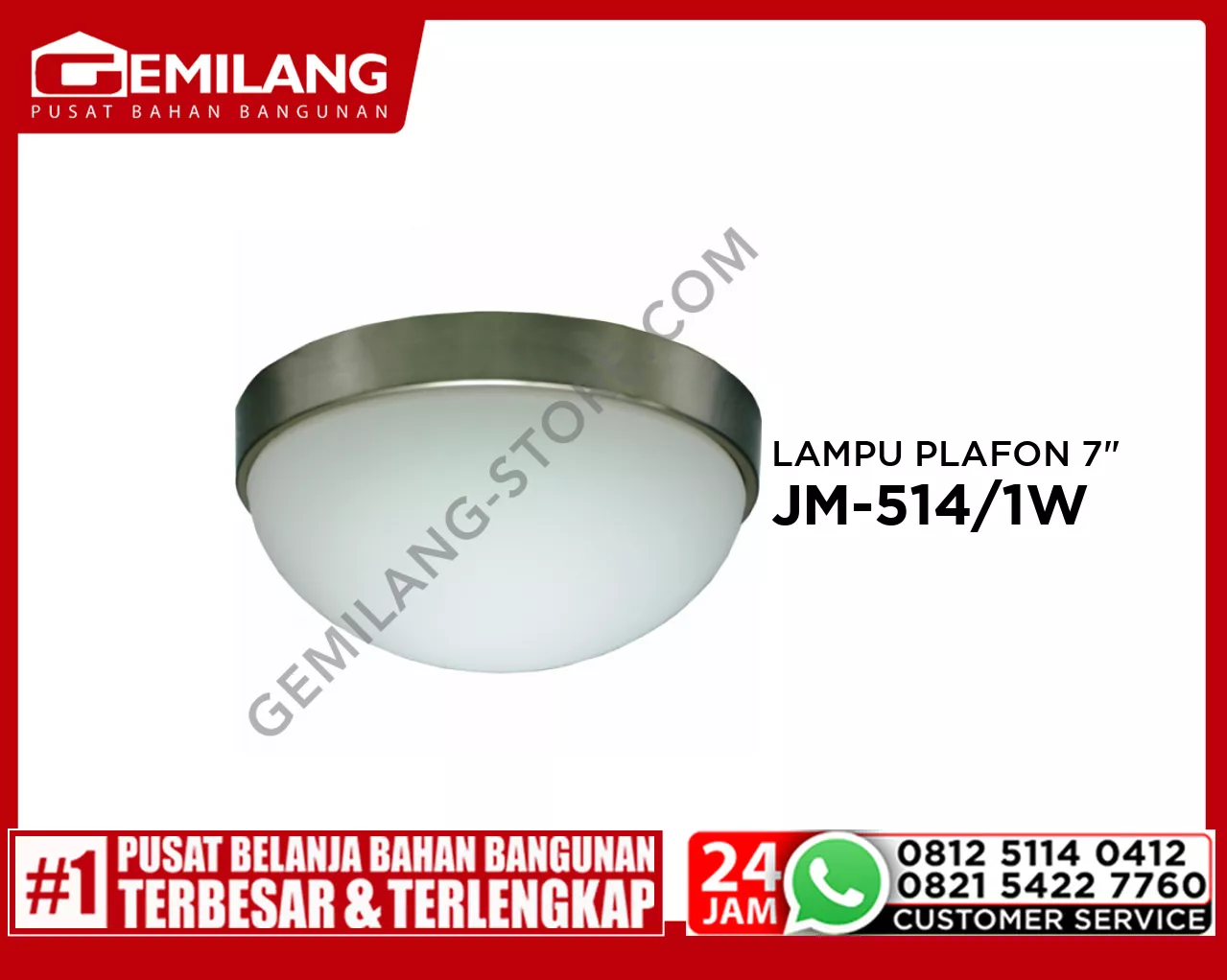 LAMPU PLAFON JM-514/1W 7inch ST