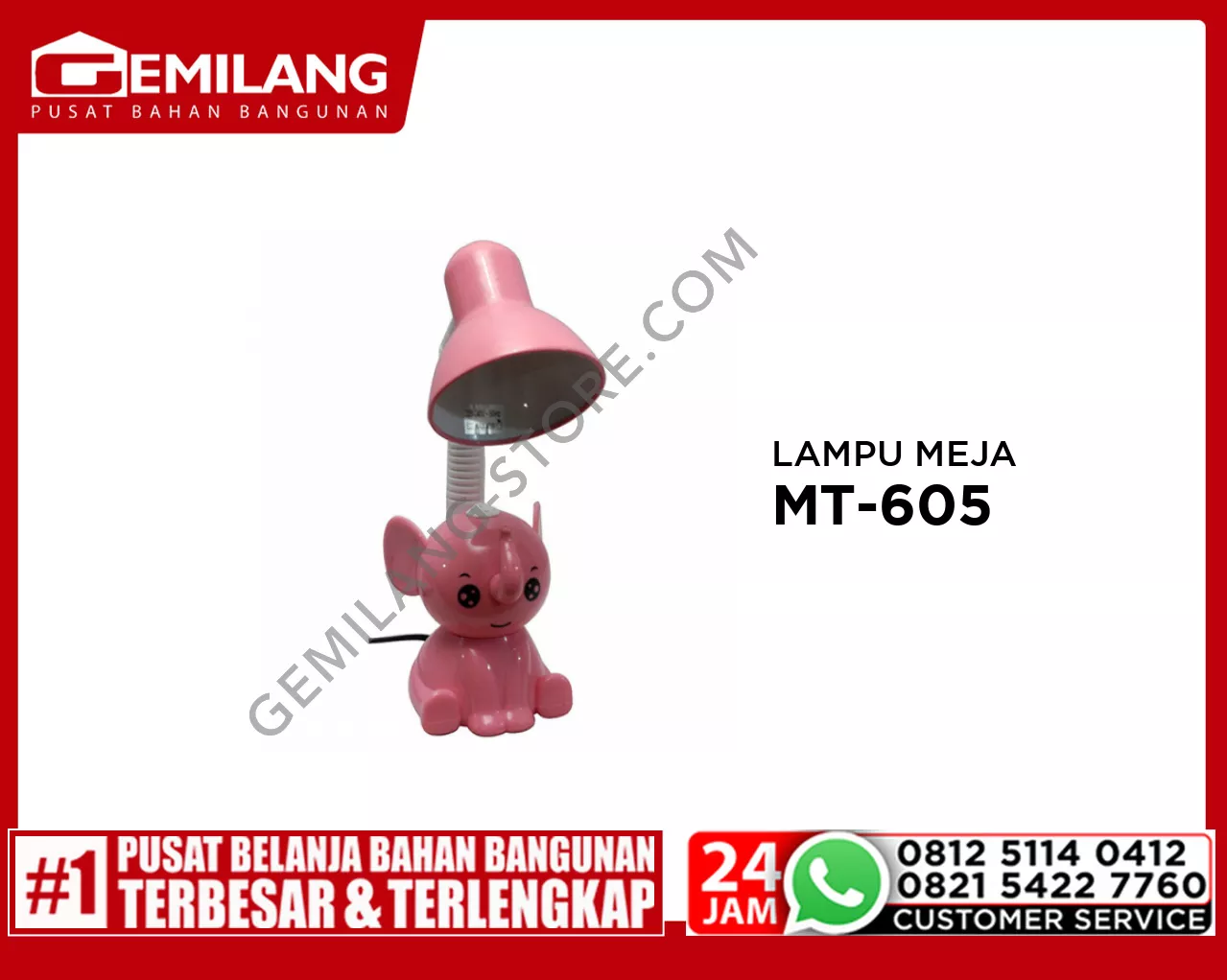 LAMPU MEJA MT-605 PINK