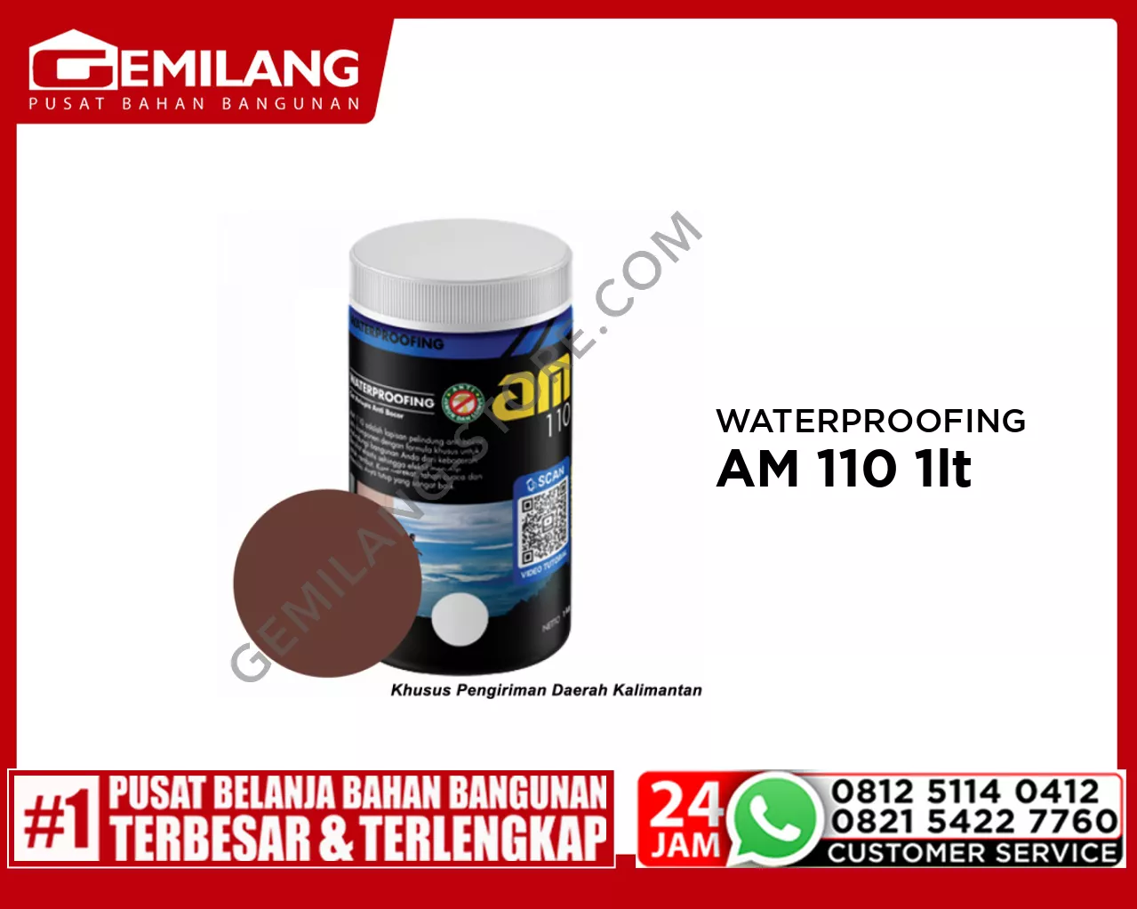 AM 110 WATERPROOFING COCOA BROWN 1ltr