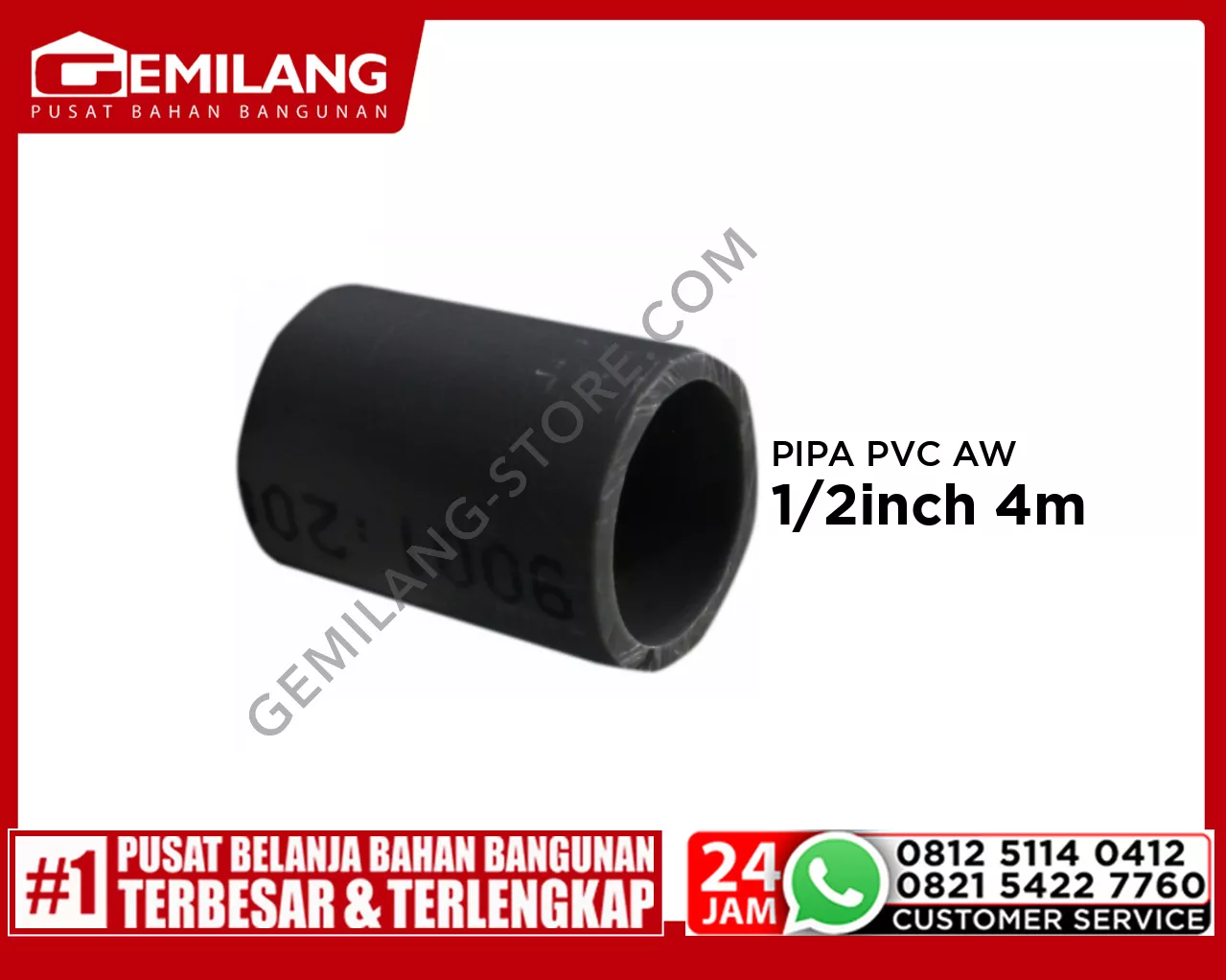 LANGGENG PIPA PVC AW ABU-ABU 1/2inch 4m