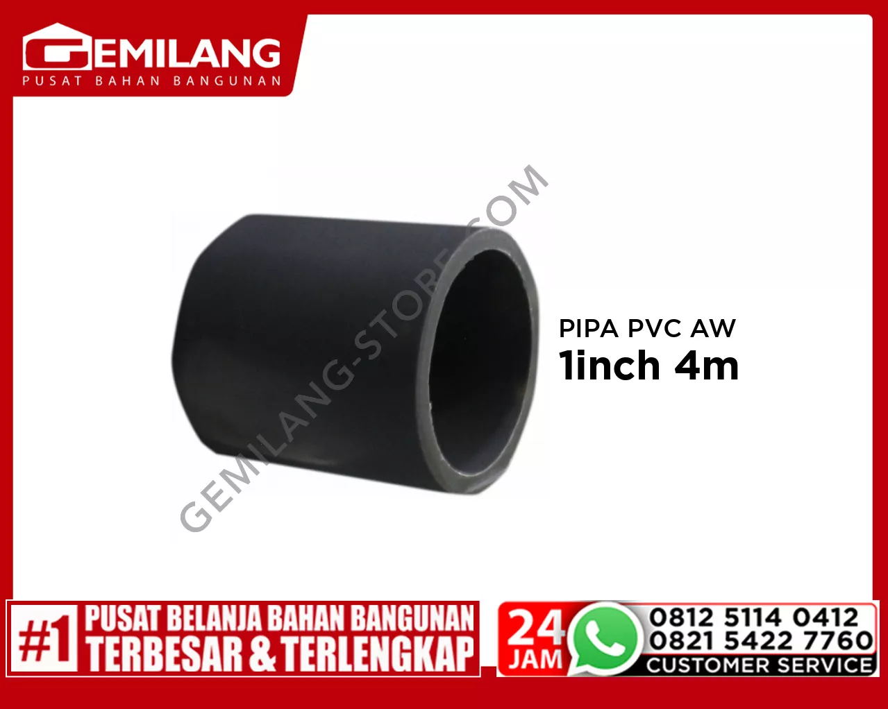 LANGGENG PIPA PVC AW ABU-ABU 1inch 4m
