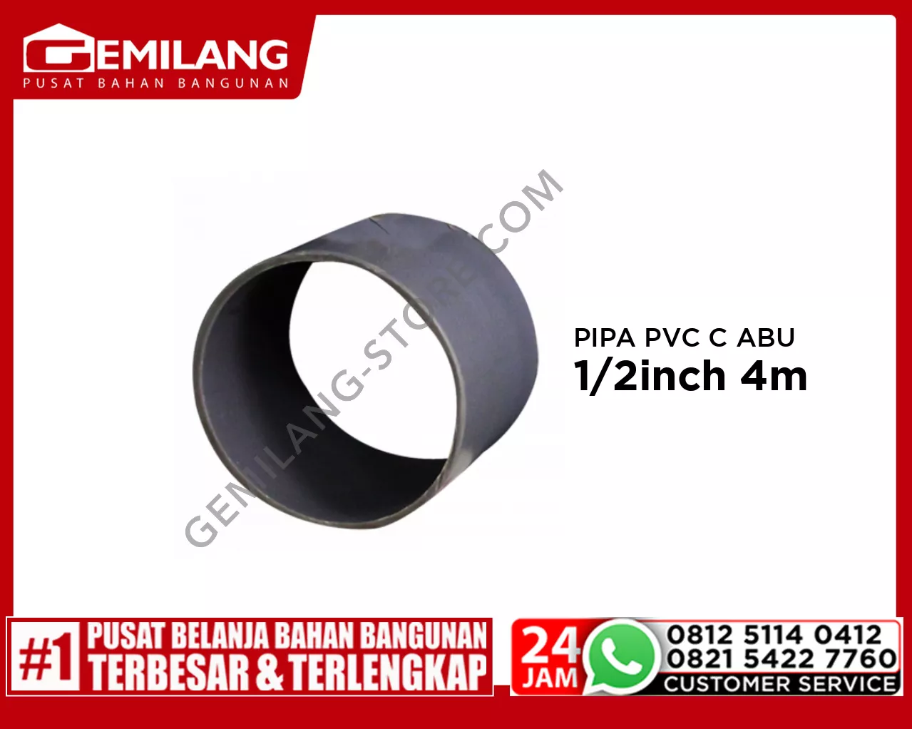 LANGGENG PIPA PVC C ABU-ABU 1/2inch 4m