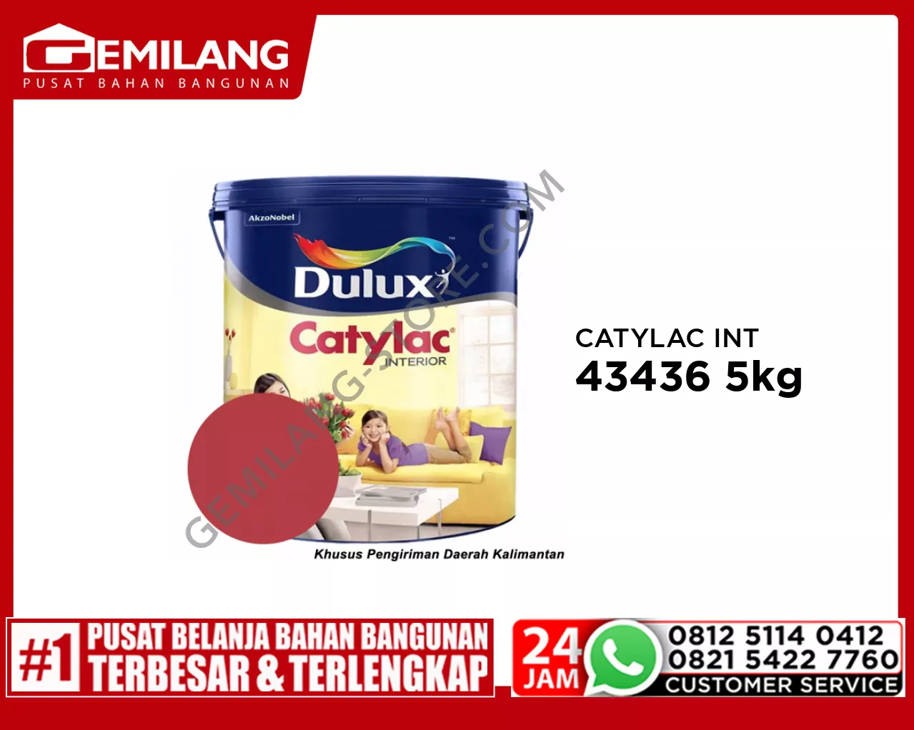 CATYLAC INTERIOR BRIGHT RED 43436 5kg
