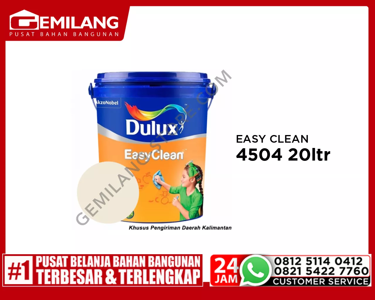 DULUX EASY CLEAN SUNDROP WHITE 44504 20ltr