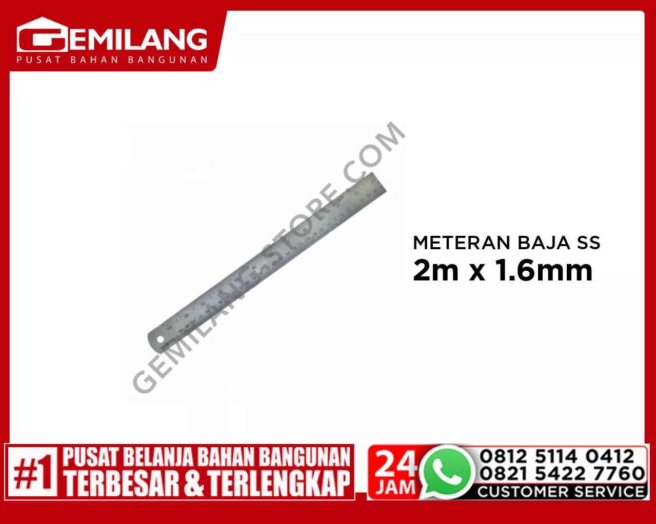 PROHEX METERAN BAJA STAINLESS 2m x 1.6mm (2360-200)