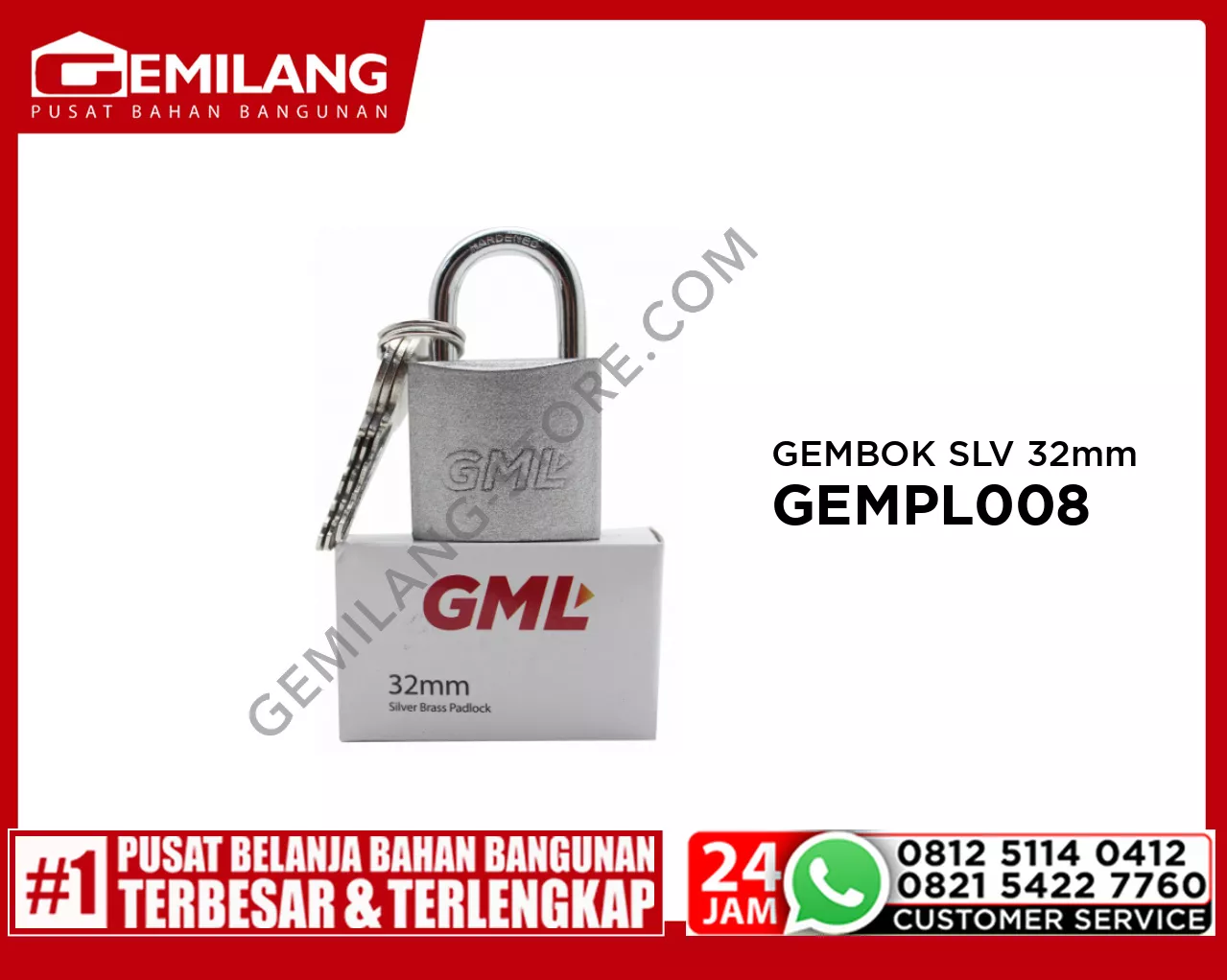 GML GEMBOK SILVER 32mm GEMPL008