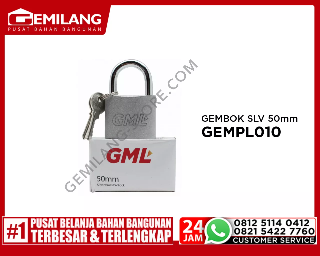 GML GEMBOK SILVER 50mm GEMPL010