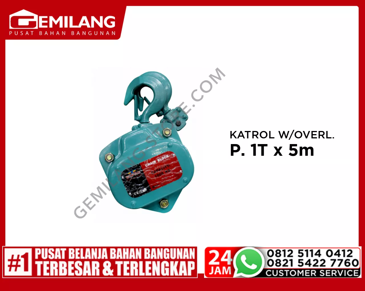 WIPRO KATROL W/OVERLOAD PROTECTION 1T x 5m