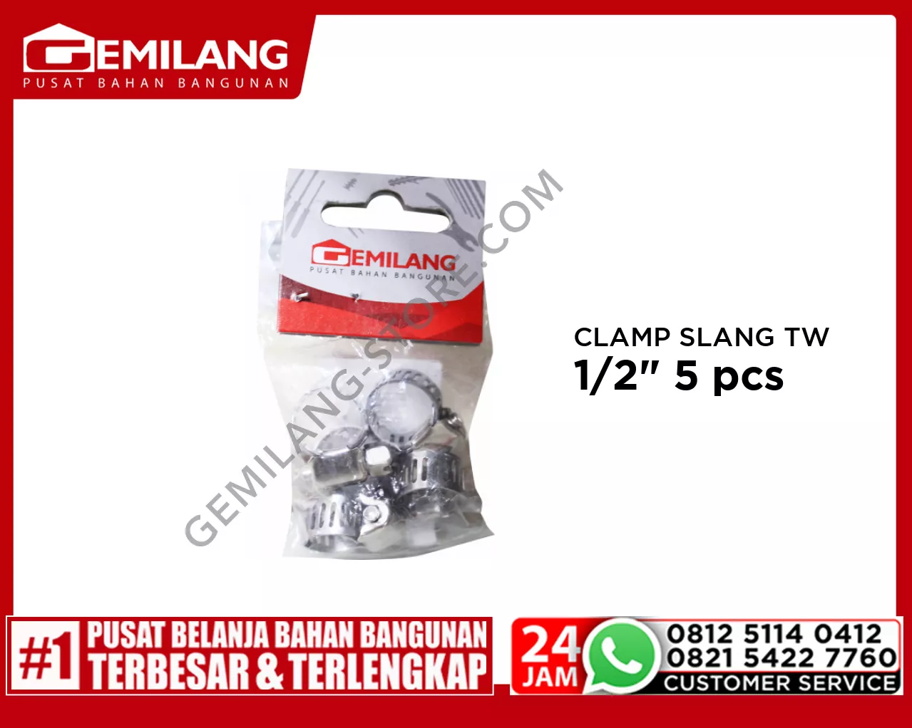 WIPRO CLAMP SLANG TW 1/2inch 5pc