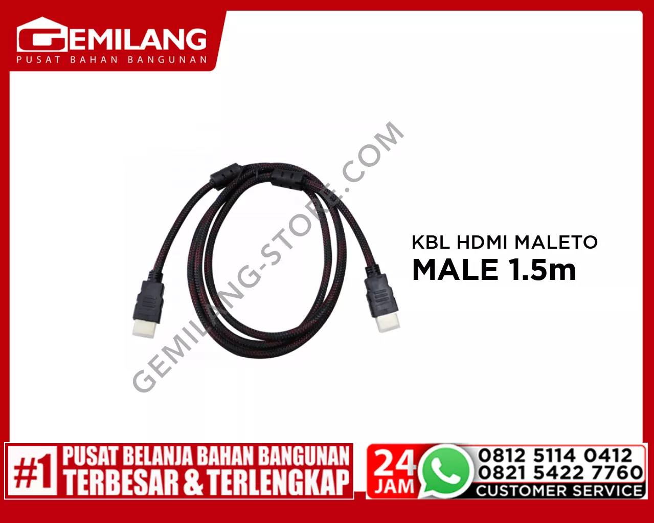KITANI KABEL HDMI MALE TO MALE RED 1.5m