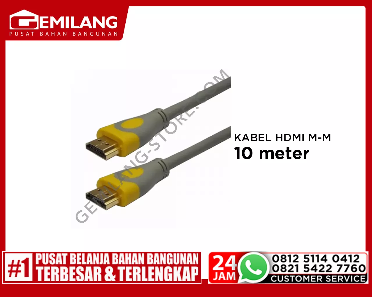 V-LINK KABEL HDMI MALE TO MALE GREY 10m