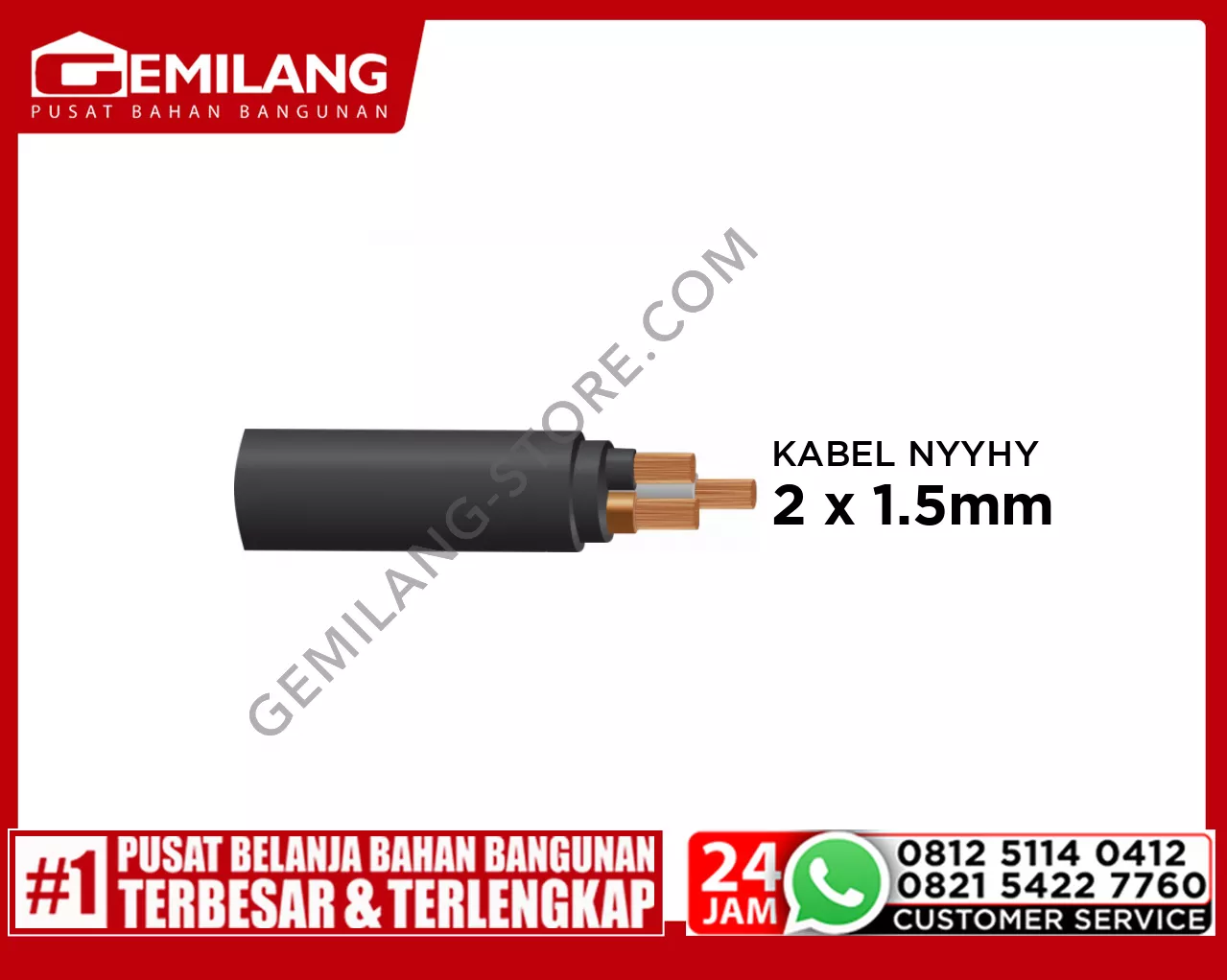 VOKSEL KABEL NYYHY 2 x 1.5mm @100mtr