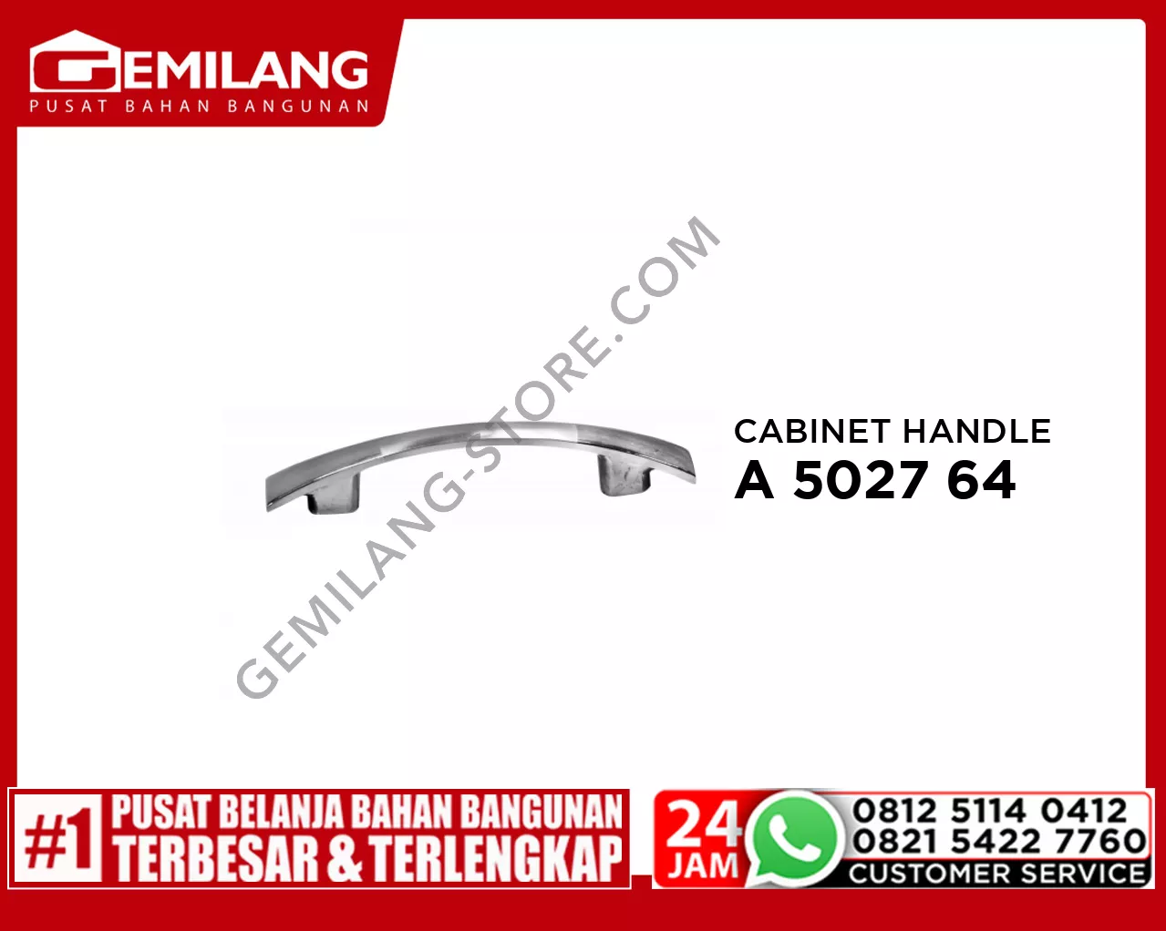YANE CABINET HANDLE A 5027 PULL 64 NATURE CHSS STAINLESS STEEL