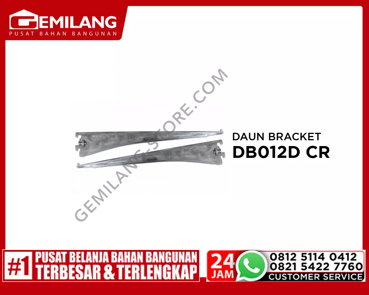 YANE DAUN BRACKET DB012D CR M 10 25cm (2pc)