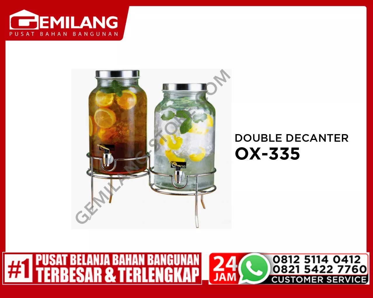 OXONE DOUBLE DECANTER WITH RACK OX-335
