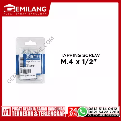 CSK TAPPING SCREW M.4 x 1/2nch 50pc