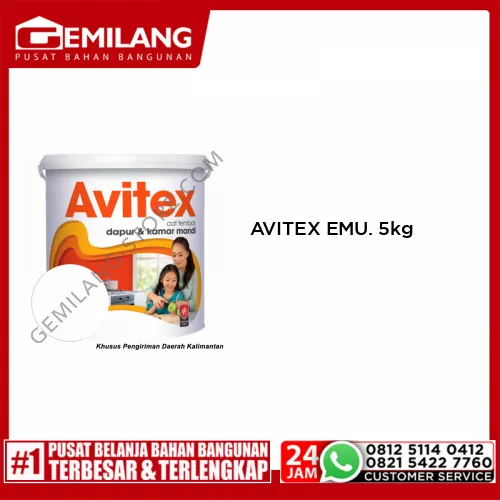 AVITEX EMULSION DAPUR & KAMAR MANDI SUPER WHITE 5kg