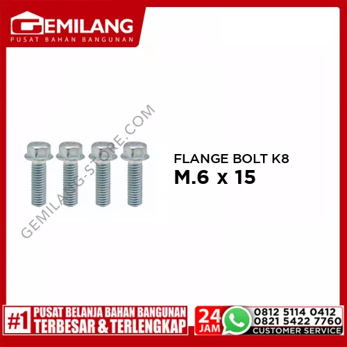 FLANGE BOLT K-8 M.6 x 15 P1.00 10pc