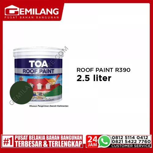 TOA ROOF PAINT R390 RUSTIC GREEN 2.5ltr (11085-R390)