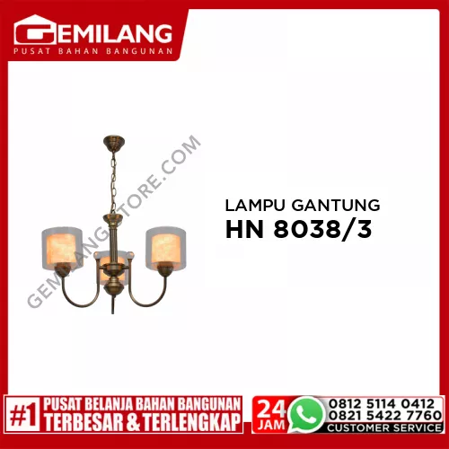 LAMPU GANTUNG HN 8038/3 BRASS