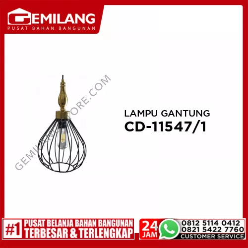 LAMPU GANTUNG CD-11547/1 BLACK BRASS