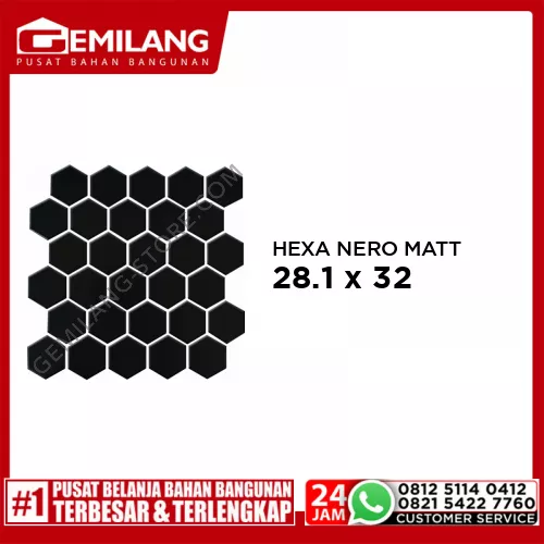 TILEHOME MOSAIC HEXA NERO MATT SSC111 281cm x 325cm
