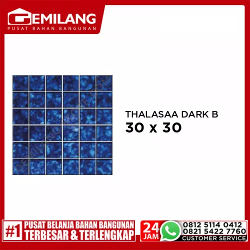 SINGRES MOSAIC SQUARE THALASAA DARK BLUE (G) 30 x 30cm
