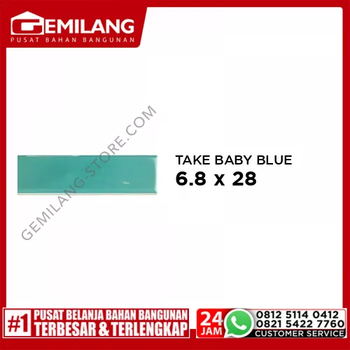 SINGRES TILE TAKE BABY BLUE (G) 6.8 x 28cm (52pc = 1m2)