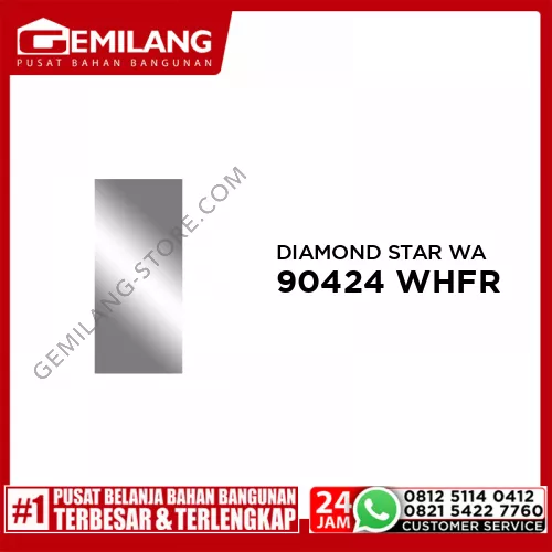 DIAMOND STAR WALL MIRROR WHITE FRAME 48 x 99cm 1090424 WHFR
