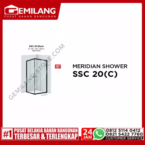 MERIDIAN SHOWER BOX SSC 20(C) BLACK WITHOUT TRAY