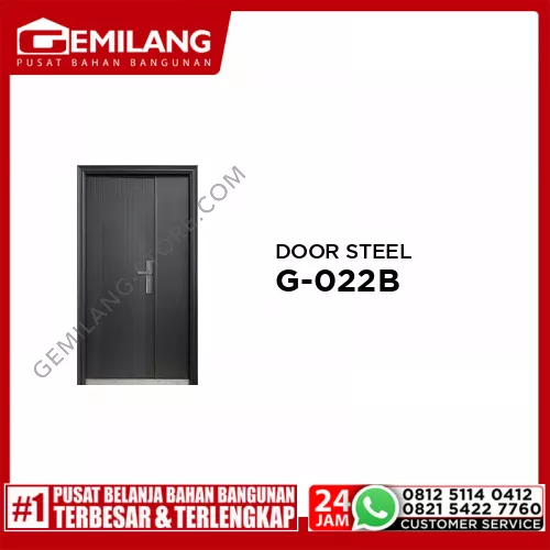 MERIDIAN DOOR STEEL SINGLE BLACK G-022B KIRI (215 x 120 x 8cm)