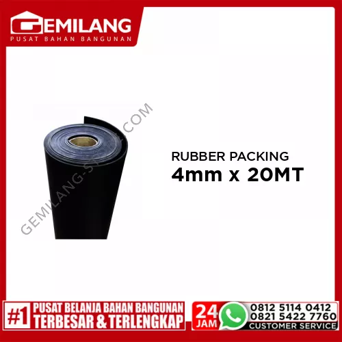 RUBBER PACKING DN 4mm x 20MT 104kg/mtr