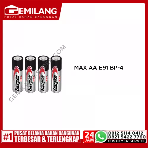 ENERGIZER MAX E91 BP-4 AA ISI 4PACK