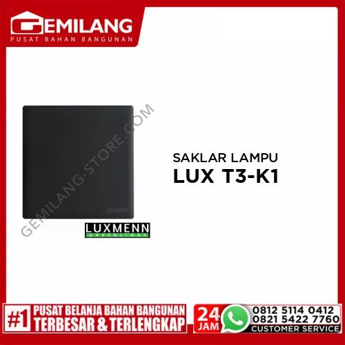 LUXMENN SAKLAR LAMPU LUX T3-K1/1 BLACK