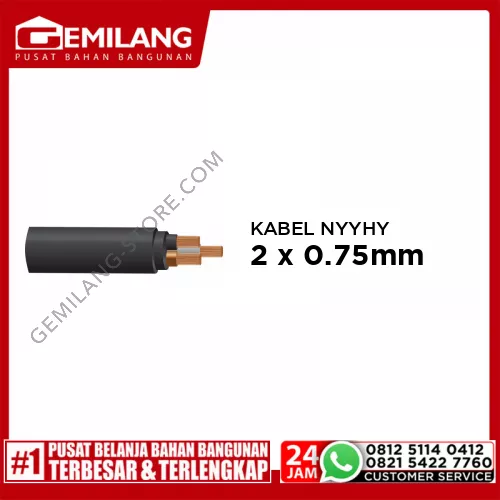 VOKSEL KABEL NYYHY 2 x 0.75mm @100mtr