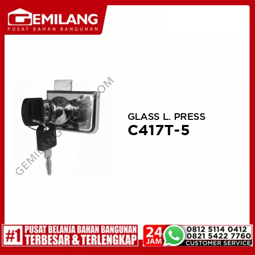 ARMSTRONG GLASS LOCK PRESS C417T-5 DOUBLE RECTANGLE 5-6mm CH ZINC ALLOY
