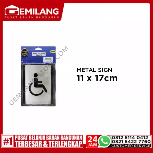 GM METAL SIGN GRAVIER DISABLE MS-803 11 x 17cm