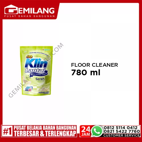 SOKLIN FLOOR CLEANER GRASS POUCH 780ml
