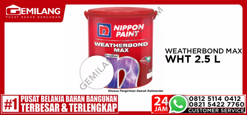 NIPPON WEATHERBOND MAX BRILLIANT WHITE 1001 2.5ltr