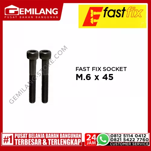 FAST FIX SOCKET CAP SCREW SS304 M.6 x 45 2pc/PAK