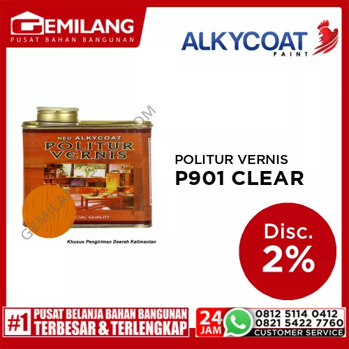 NEO ALKYCOAT POLITUR VERNIS P901 CLEAR/TRANS 0.5ltr