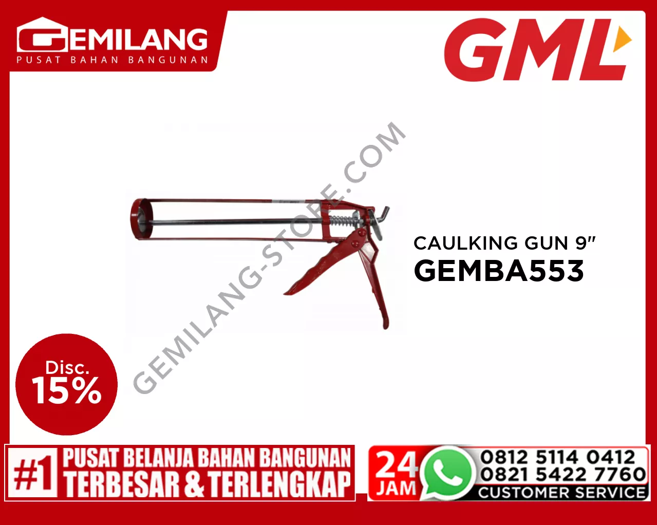 GML CAULKING GUN 9inch GEMBA553