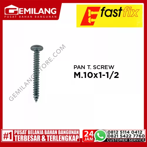 FAST FIX PAN TAPPING SCREW M.10 x 1-1/2inch 20pc
