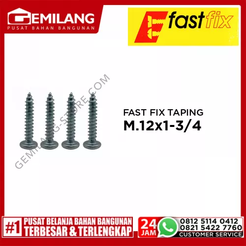 FAST FIX TAPING JP M.12 x 1-3/4inch PUTIH 6pc/PAK