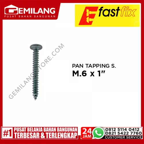 FAST FIX PAN TAPPING SCREW M.6 x 1inch 50pc